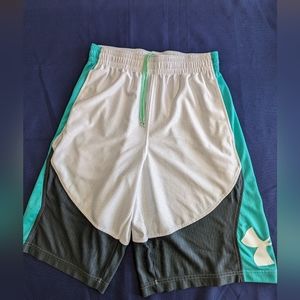 Medium men's white and teal shorts